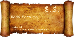 Radó Sarolta névjegykártya